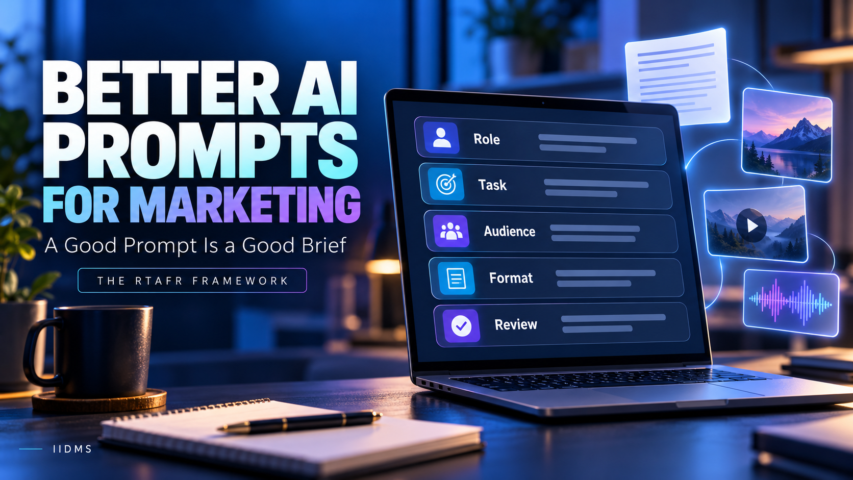 How to write AI prompts for marketing with the RTAFR framework: role, task, audience, format and review